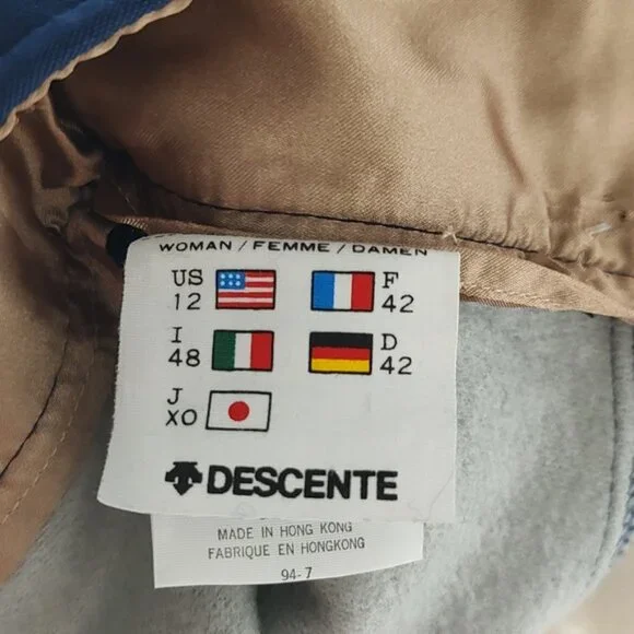 Vintage Descente Ski/Snow Pants High Waist Stirrups Navy Blue/Black Size 12 - Picture 6 of 11